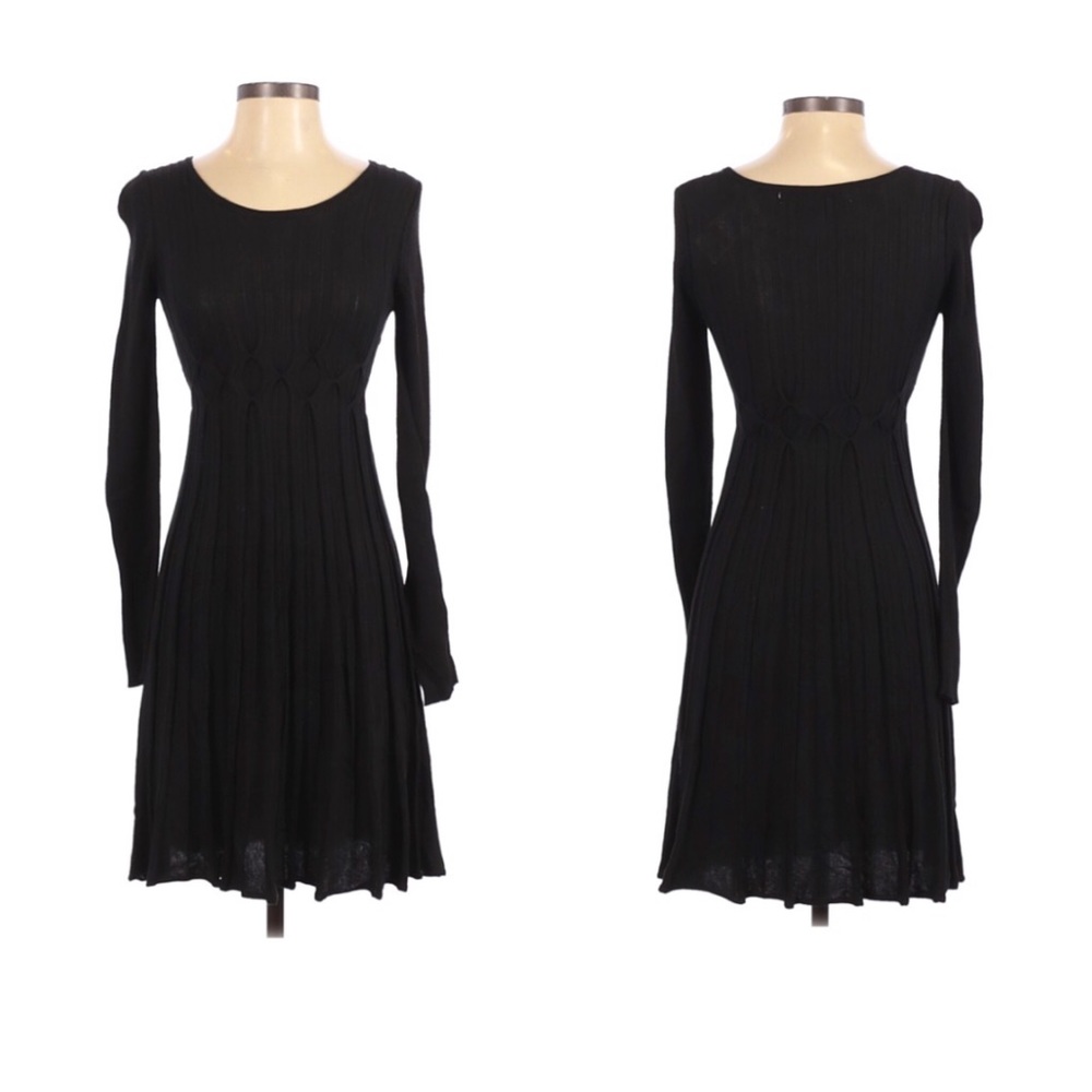Studio M Black Long Sleeve Scooped Sweater Dress - Picture 6 of 6